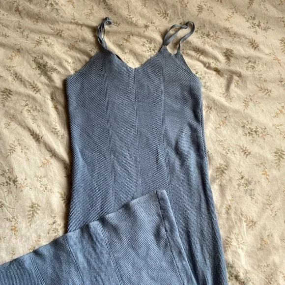 Blue knit maxi dress size small in great condition - Picture 6 of 6